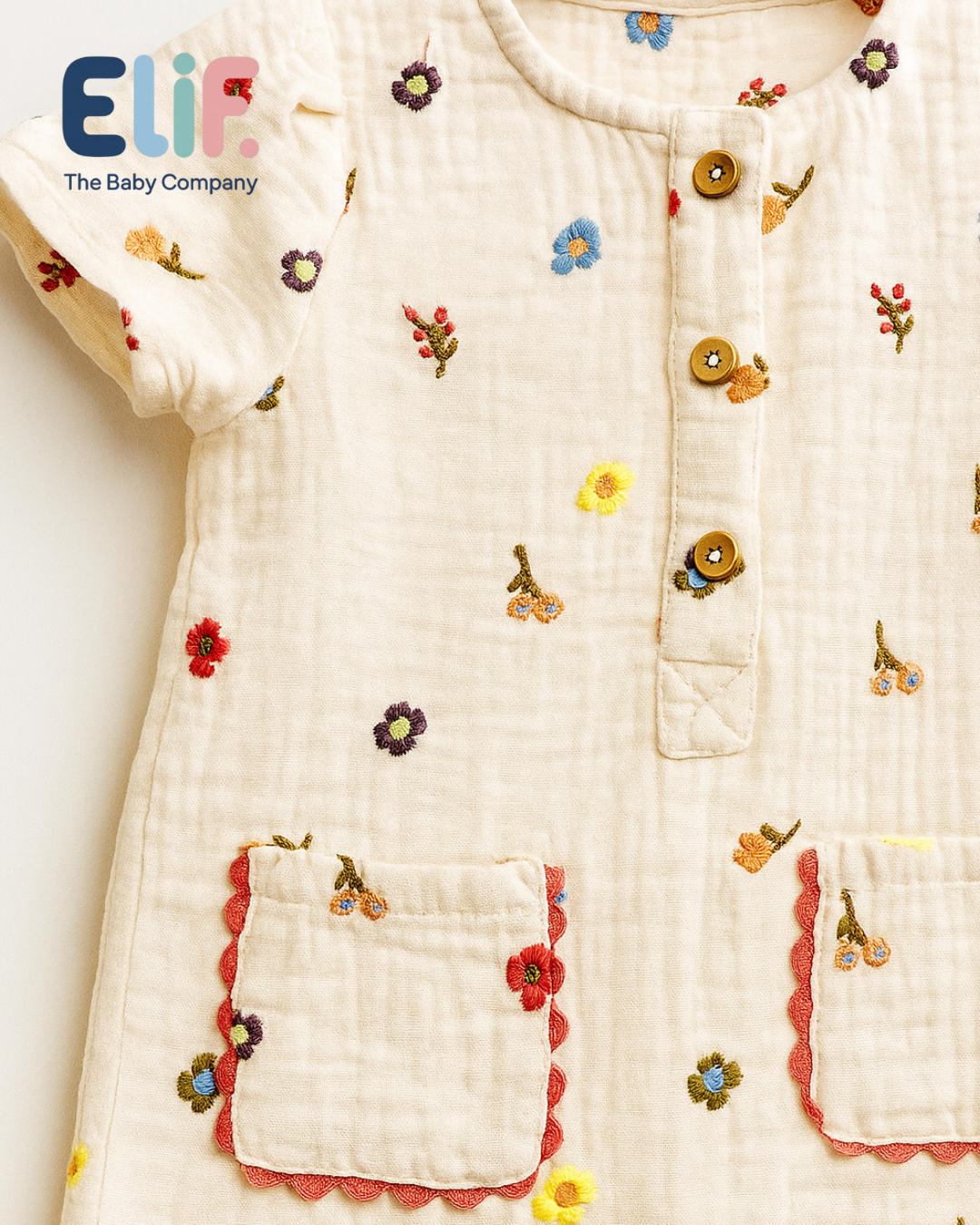Muslin Embroidery Playsuit