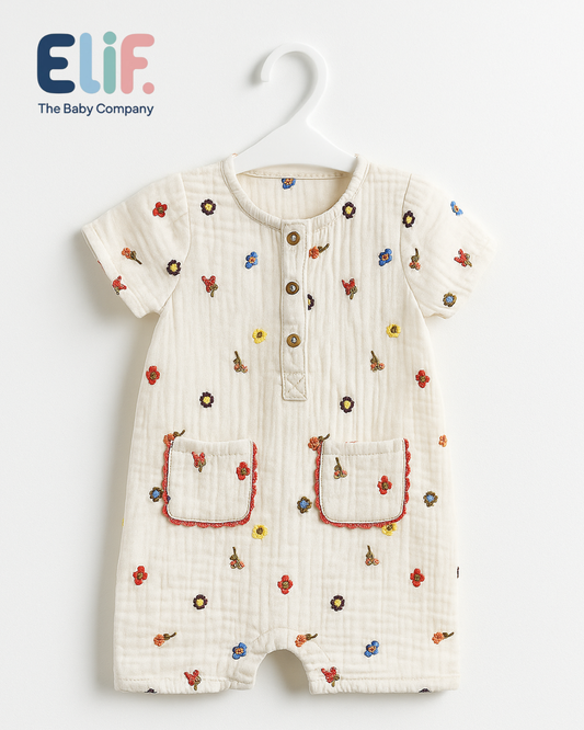 Muslin Embroidery Playsuit
