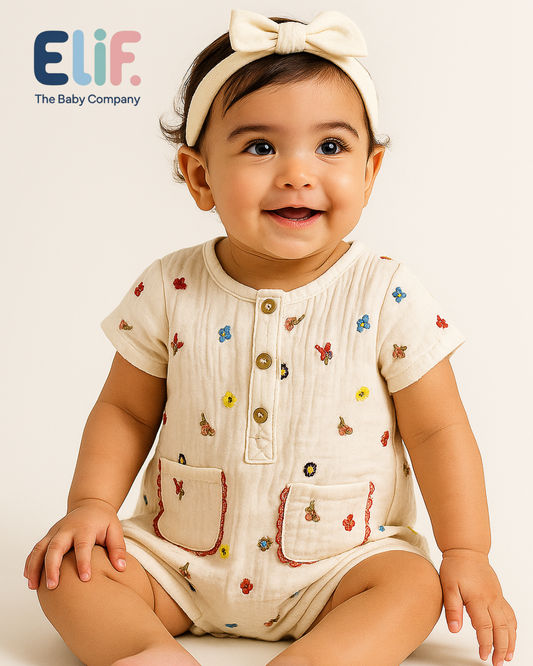 Muslin Embroidery Playsuit